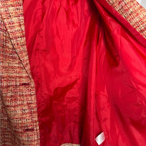 COLDWATER CREEK Red/Orange/Tan Tweed Two Button Closure Blazer Size 20/22 - Picture 7 of 7